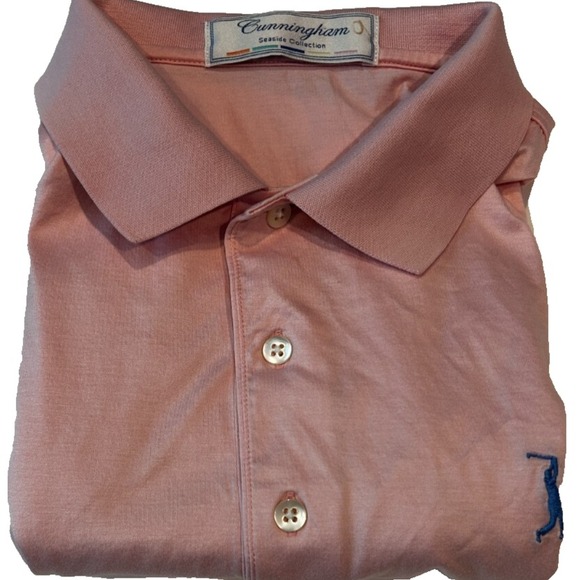 Cunningham Seaside Collection‎ Men's Golf Polo Shirt Large Pink Embroidered Logo - Picture 1 of 6
